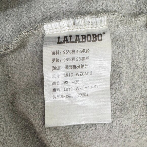 LALABOBO SWEATSHIRT GRAPHIC PATCH SWEATER DRESS GREY COLOR - Picture 10 of 10